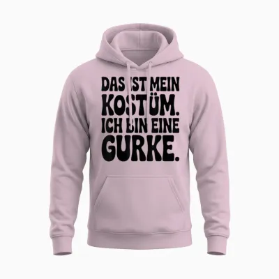 T-Shirt with "gurke Ich Bin Eine Gurke Das Ist Mein Kostü" [german Language] Unisex Hoodie - Light Pink