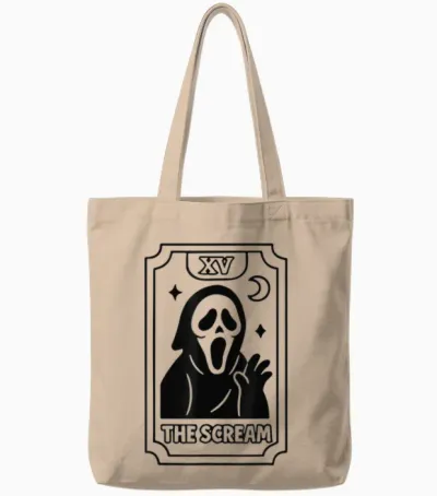 The Scream Tarot Card Xv Tote Bags - Natural