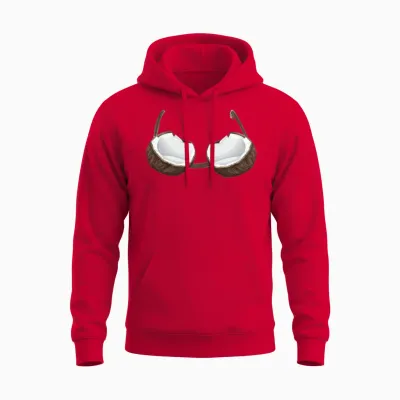 Funny Coconut Summer Coconuts Bra Funny Halloween Unisex Hoodie - Red