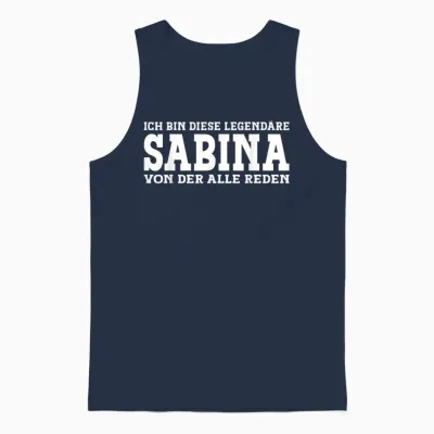 Sabina Funny First Name Women's Name Sabina T-Shirt, Black Unisex Tank Top - Navy