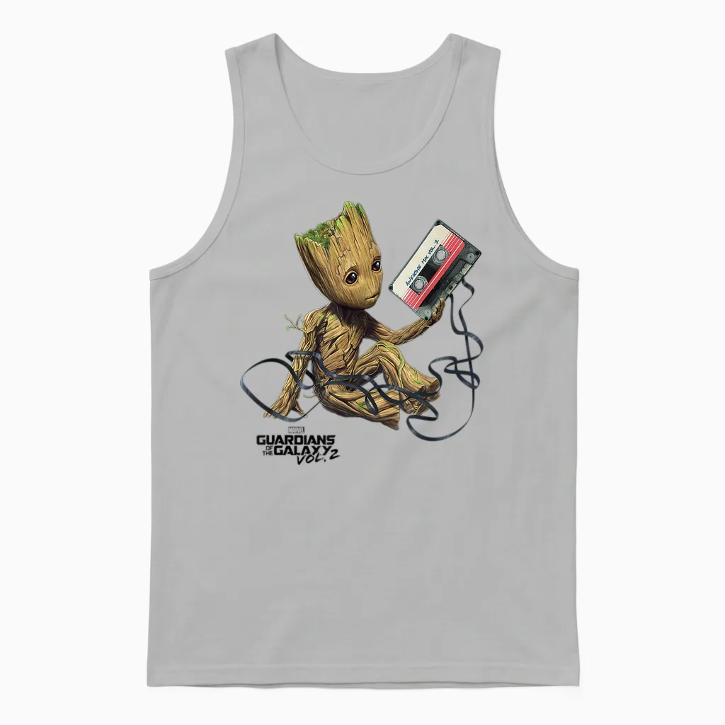 Guardians of the Galaxy Vol2 Groot Tape Unisex Tank Top in Ash