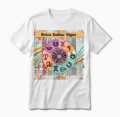 Retro Zodiac Signs Unisex T-Shirt - White