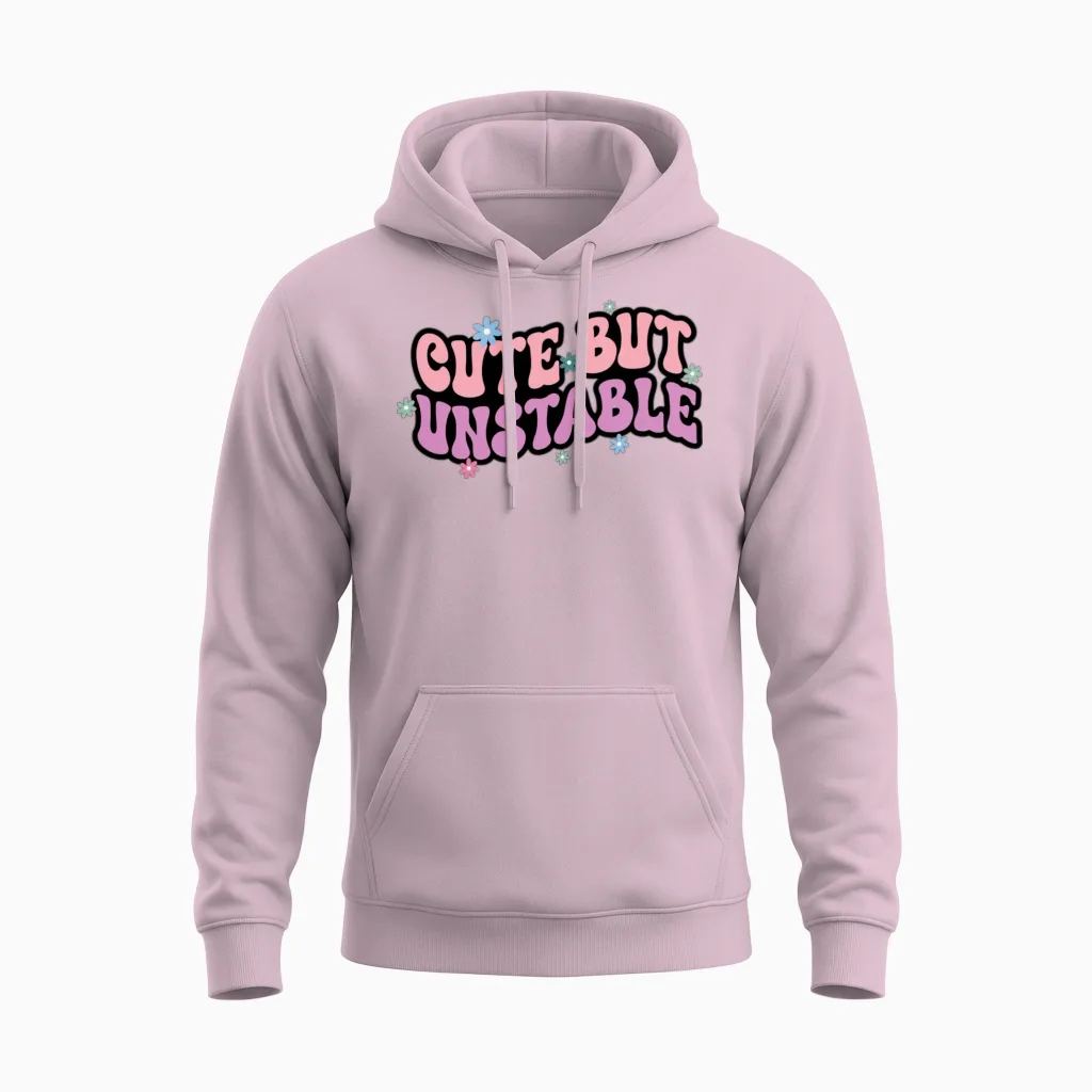 Cute but Unstable Unisex Hoodie in Light Pink