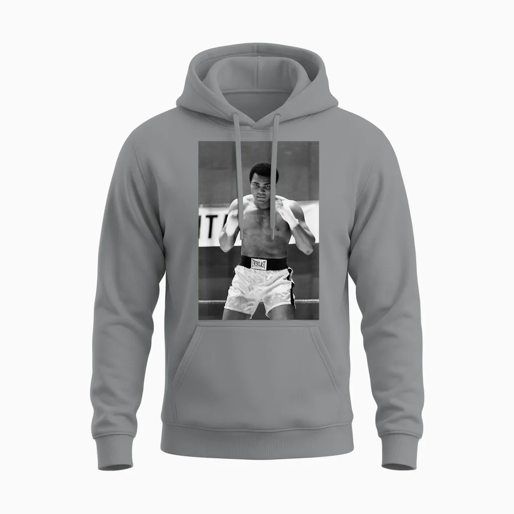 Muhammad Ali Training Deer Lake Leon Spinks Boxing Combat Unisex Hoodie in Sport Grey