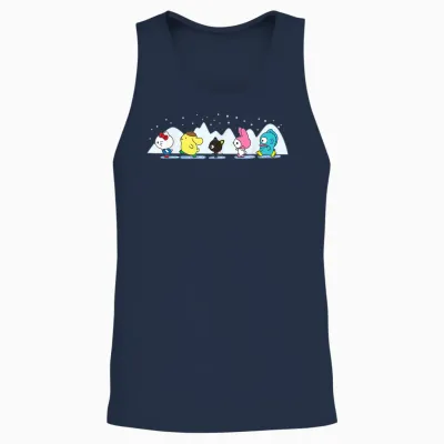 Sanrio Characters Holiday Ice Skating Unisex Tank Top - Navy