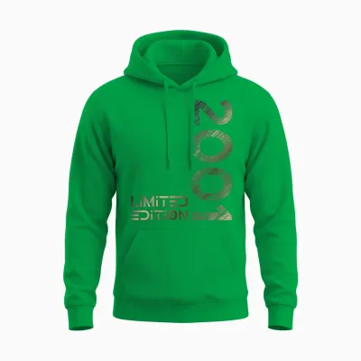 Limited Edition Vintage 2001 Man Woman 25th Birthday Unisex Hoodie - Irish Green