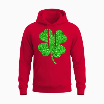 Irische Kleeblätter St. Patrick’s Day Langarmshirt Unisex Hoodie - Red