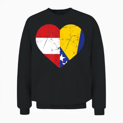 österreichische Flagge Bosnische Flagge österreich Bosnien Unisex Sweatshirt - Black