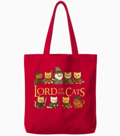 Lord of the Cats - Cat Lovers Tote Bags - Red