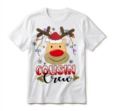 Christmas Cousin Crew Funny Red Plaid Matching Paj Unisex T-Shirt - White