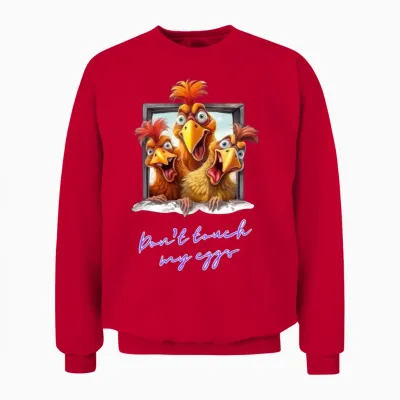 Don't Touch My Eggs Unisex Sweatshirt - Red