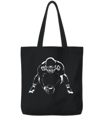 Design T Shirt American Football Rugby Nfl Usa Tote Bags - Black