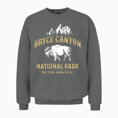 Bryce Canyon National Park Utah Buffalo Unisex Sweatshirt - Graphite Heather