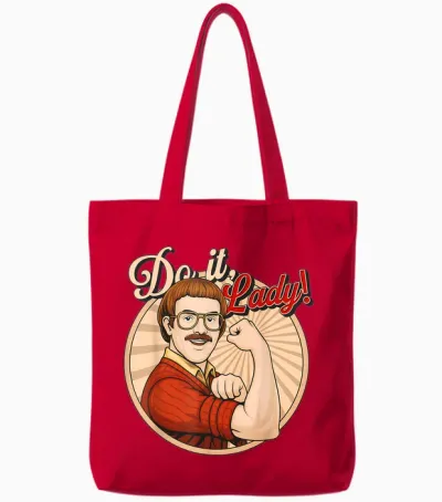 Do It Lady! Trending Funny Saying Tote Bags - Red