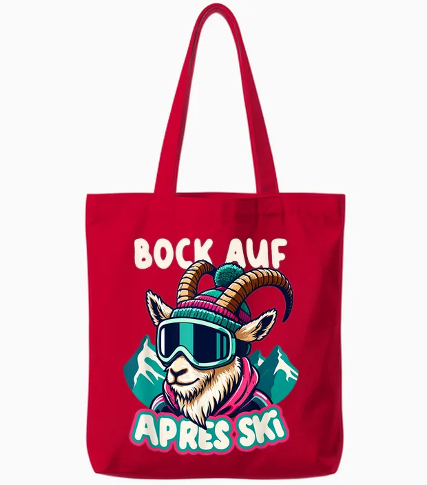 Winter Party Outfit Bock Auf Apres Ski Tote Bags in Red