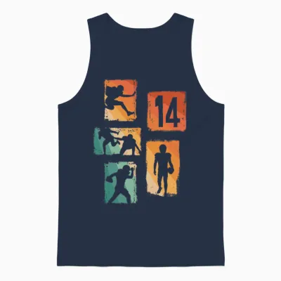 Ballon De Football Américain Rétro 14 Ans Pour Garçon Et Fille Manche Longue Unisex Tank Top - Navy