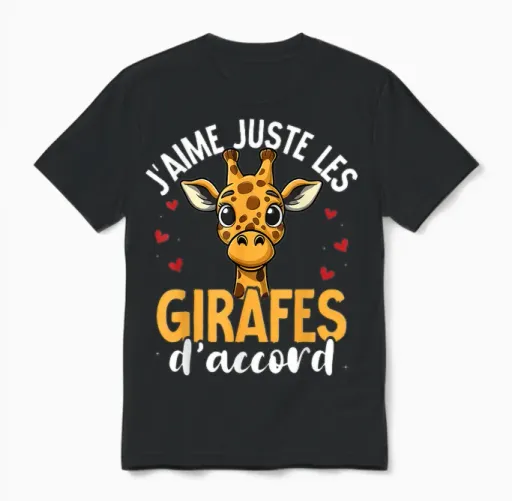 I Just Love Giraffes, Okay- Giraffe T-Shirt, Black, S Unisex T-Shirt in Black