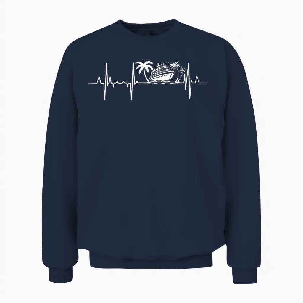 Battement De Cœur Du Bateau De Croisière Unisex Sweatshirt in Navy