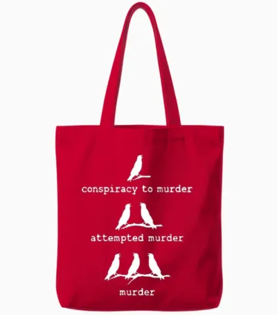 Attempted Murder Crow Tote Bags - Red