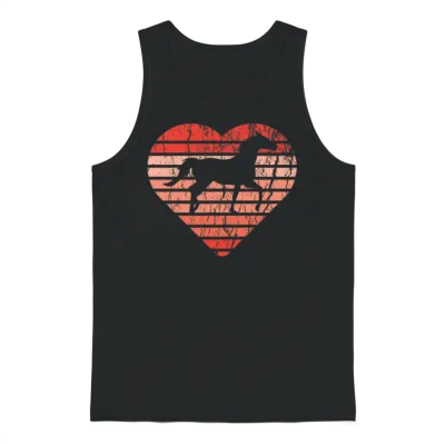 Horse Valentine Clothing Gift for Him Her Horse Unisex Tank Top - Black