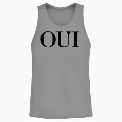 Oui Women's French Word White T-Shirt, Black, S Unisex Tank Top - Sport Grey