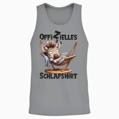 Langschläfer Geschenkidee Spruch Herren Damen Offizielles Schlafshirt Zebra Mit Tier Lustig Tiermotiv Unisex Tank Top - Sport Grey