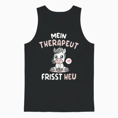 Mein Therapeut Frisst Heu Pferd Reiterin Reiten Pferde Unisex Tank Top - Black