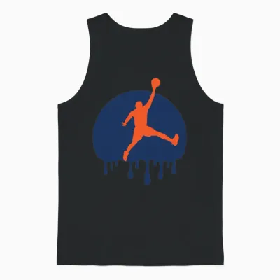 Retro Basketball Dripping Unisex Tank Top - Black