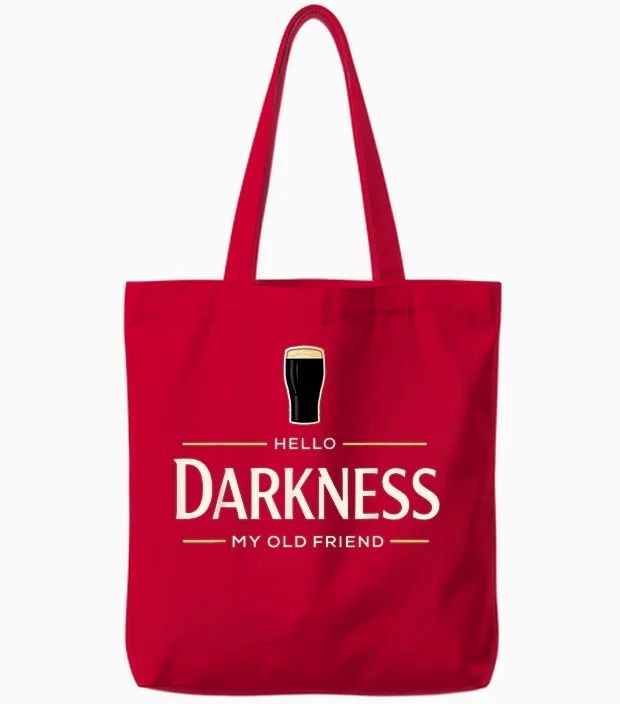 Hello Darkness My Old Friend Irish Beer St. Patrick's Day Tote Bags in Red