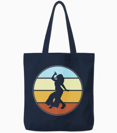 Singing Retro Tote Bags - Navy