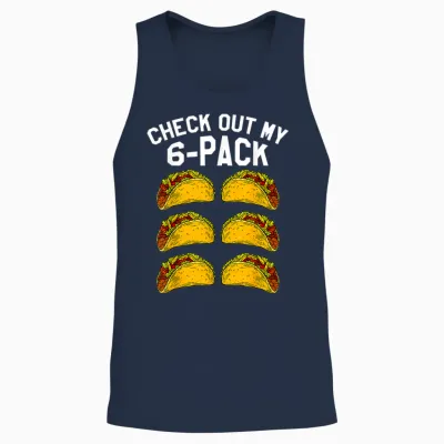 6 Pack Fitness Taco Funny Mexican Gym Top for Taco Lovers Unisex Tank Top - Navy