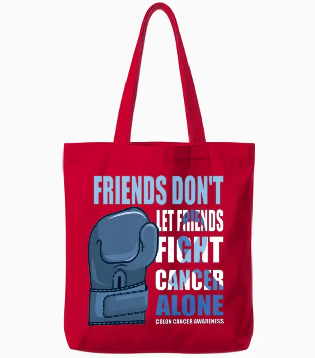 Colon Cancer Funny Colon Cancer Sayings Friends Tote Bags in Red