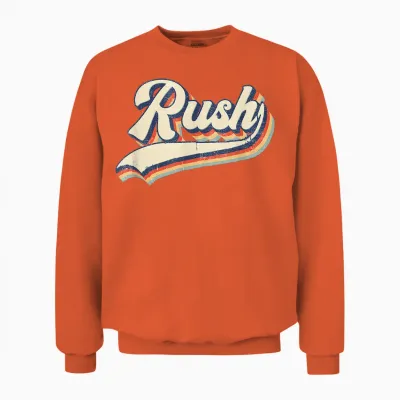 Rush Surname Vintage Retro Gift Men Women Boy Girl Unisex Sweatshirt - Orange