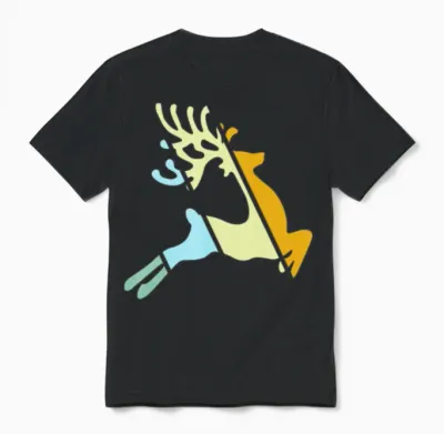 Moose Retro Unisex T-Shirt - Black