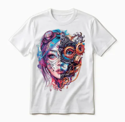 Anime Manga Graphic Illustration Colorful Anime T-Shirt, White, S Unisex T-Shirt - White