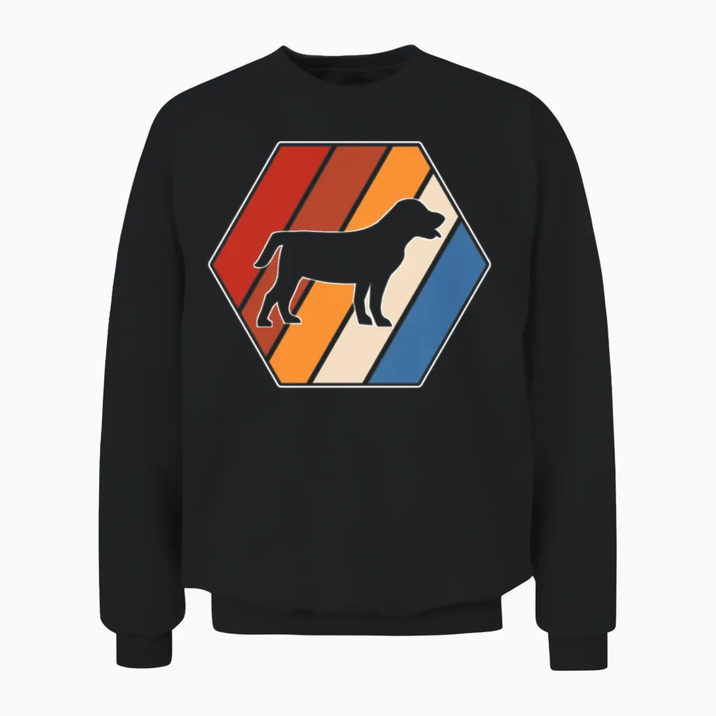 Dog Retro Lovers Gift Unisex Sweatshirt in Black