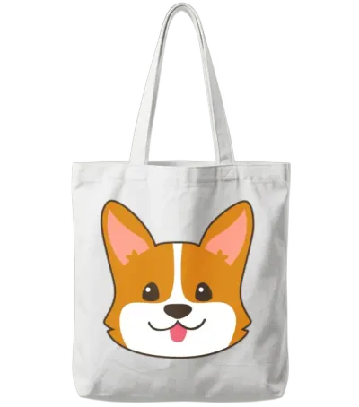 Corgi Dog Tote Bags - White