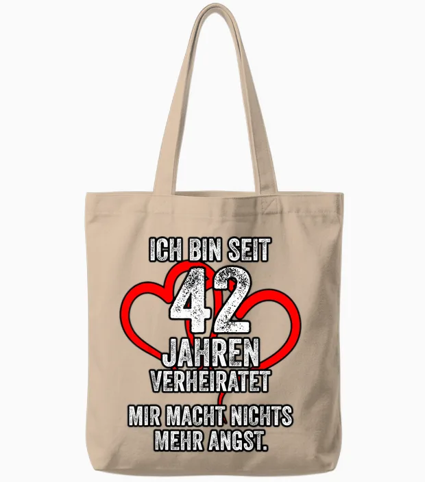42. Hochzeitstag Tshirt Spruch Ich Bin Seit 42 Jahren Tote Bags in Natural