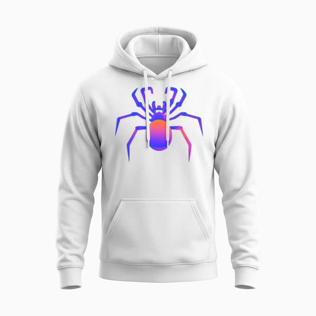 Spider Halloween Retro Colorful Unisex Hoodie - White