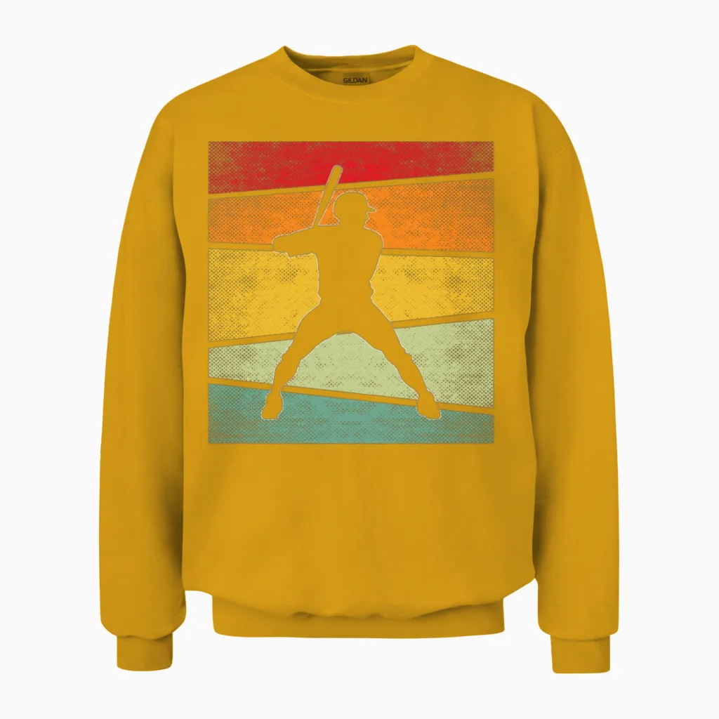 Baseball Retro & Softball Unisex Sweatshirt in Gold