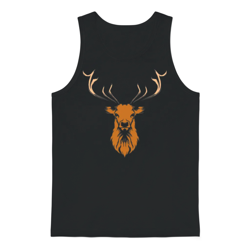 Deer Head Deer Antlers Deer Antlers Unisex Tank Top - Black