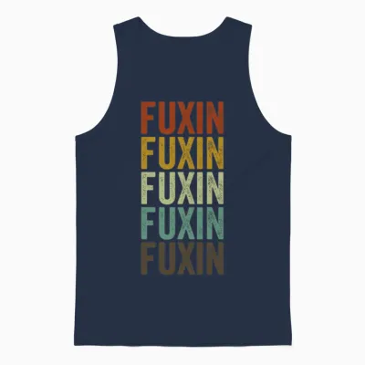 Fuxin China Retro Vintage Unisex Tank Top - Navy