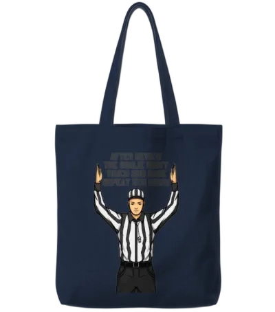 After Review Football Referee Clueless Sports Fan Tote Bags - Navy