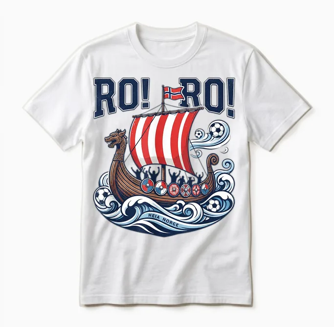 Funny Ro Ro Norway Viking Soccer Norwegian Viking Heritage Unisex T-Shirt in White