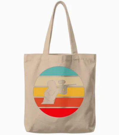 Paintball Retro Tote Bags - Natural