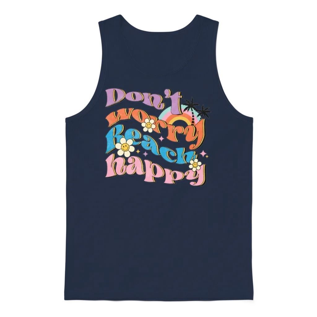 Retro Summer Sublimation โ & Beach Gift Unisex Tank Top - Navy