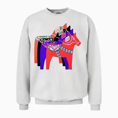 Dalarna Horse Unisex Sweatshirt - White