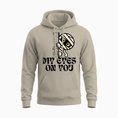 Cute Egyptian Mummy Peekaboo Unisex Hoodie - Sand