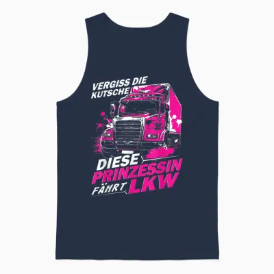 Echte Frauen Fahren Einen Großen Dienstwagen | Lkw Fahrerin Unisex Tank Top - Navy