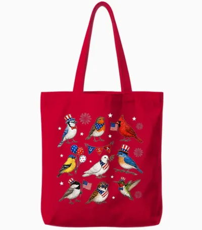Usa 250th Anniversary Bird Patriotic American Bird 4th July Tote Bags - Red